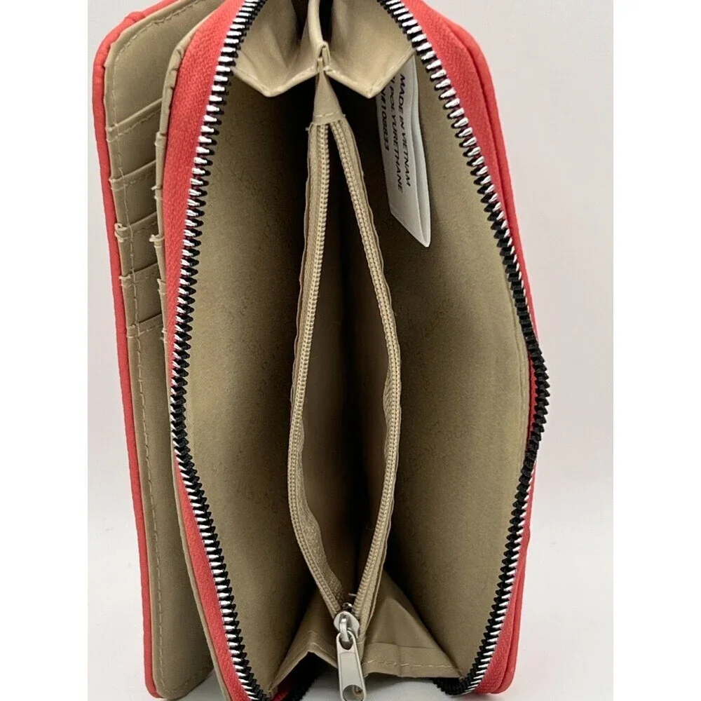 “Rosetti Red Zip Around Wallet Women’s Faux Leather Clutch Organizer”